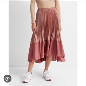 Club Monaco High-Low Pleated Skirt - Rose